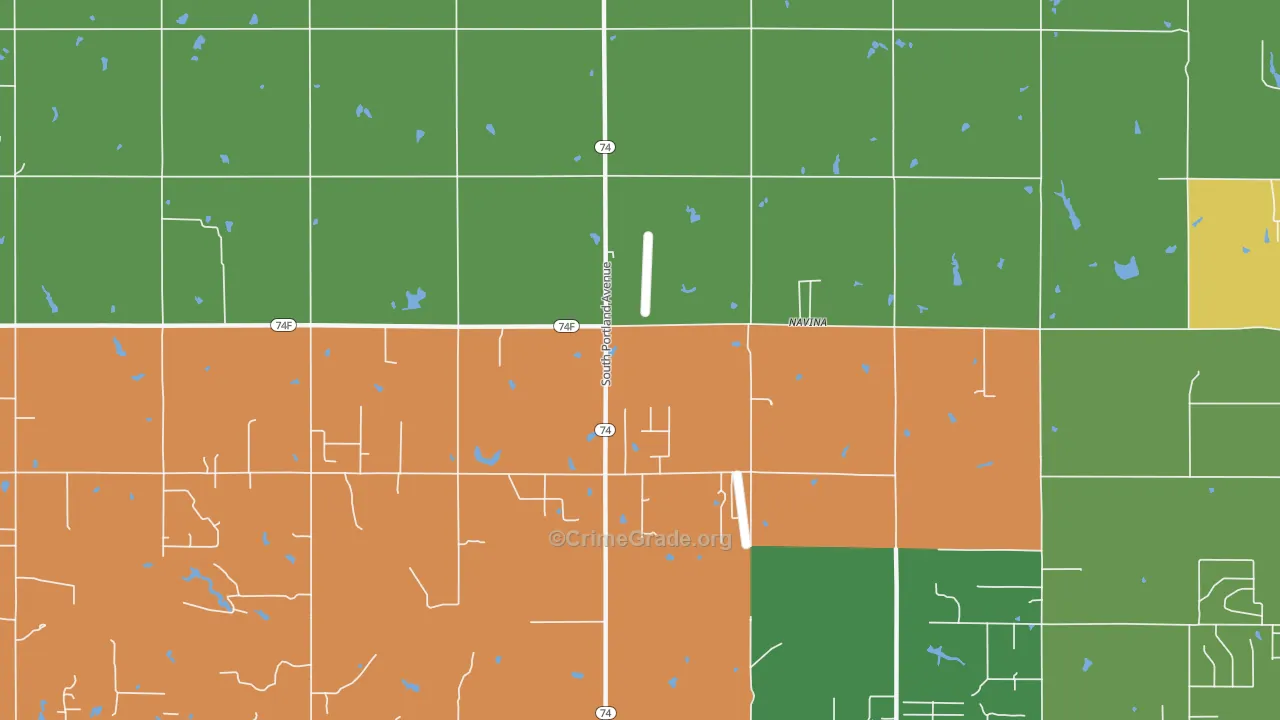 Navina, OK Map of Vandalism Rates