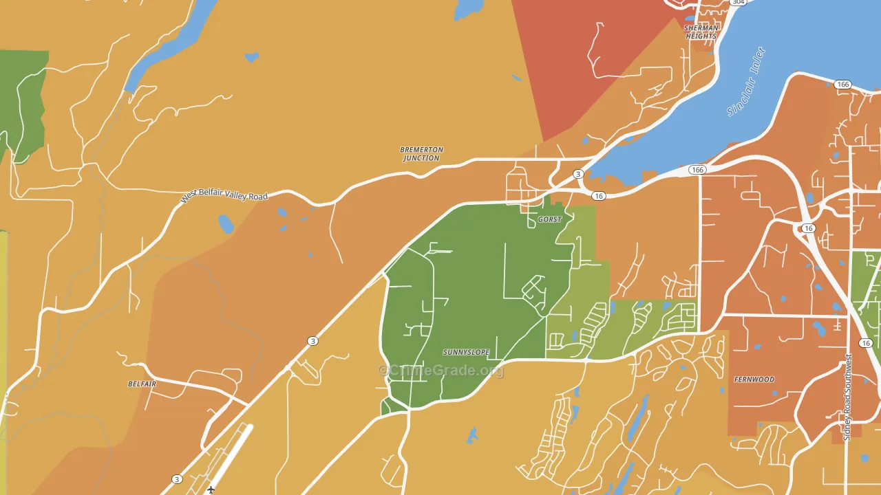 Navy Yard City, WA Map of Vandalism Rates