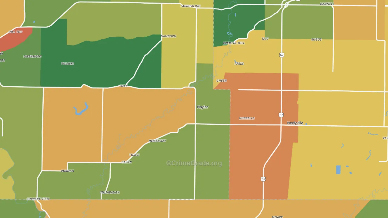 Naylor, MO Map of Vandalism Rates