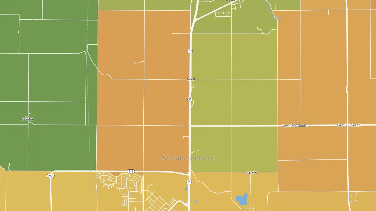 Nead, IN Map of Vandalism Rates