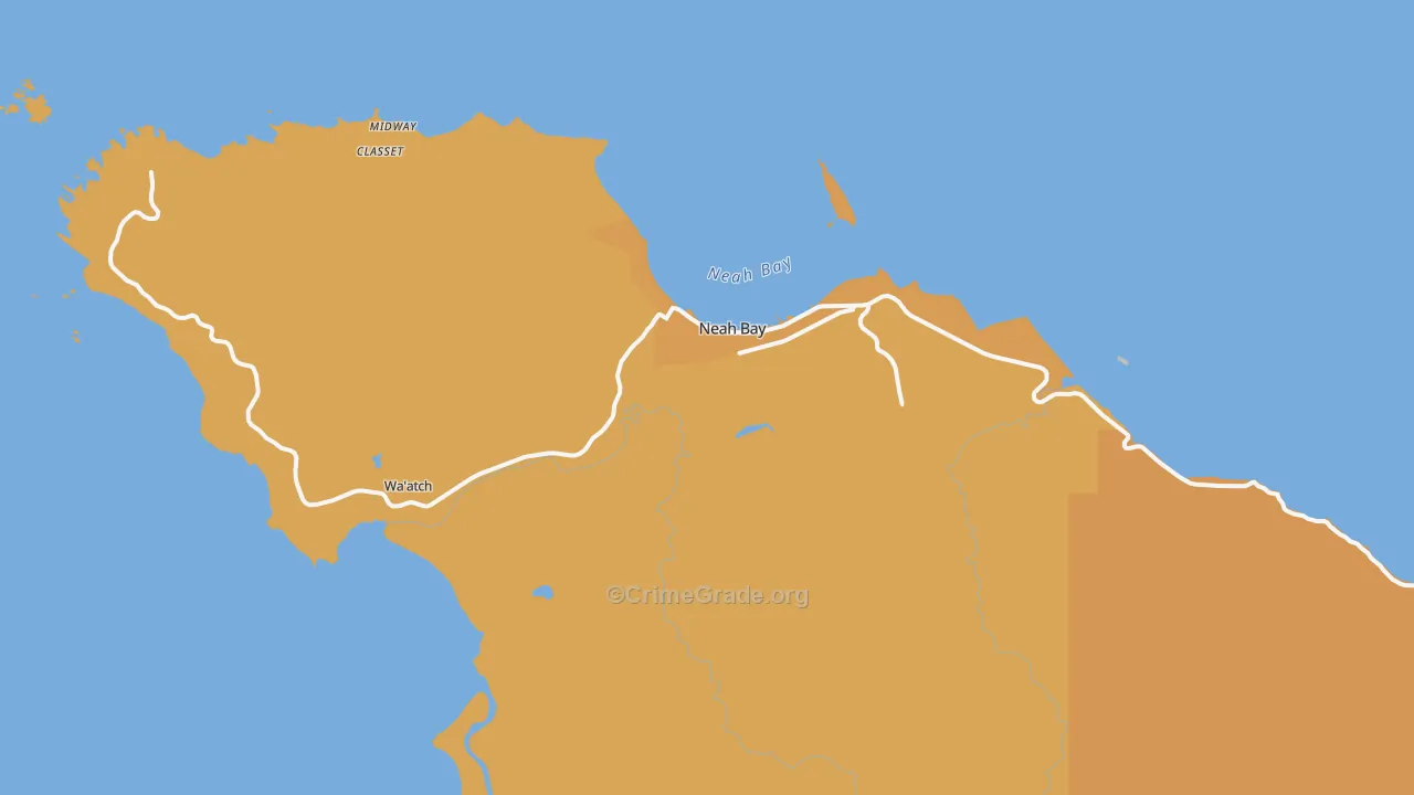 Neah Bay, WA Map of Vandalism Rates