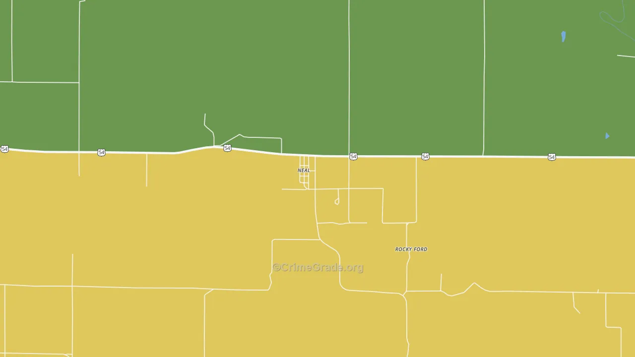 Neal, KS Map of Vandalism Rates