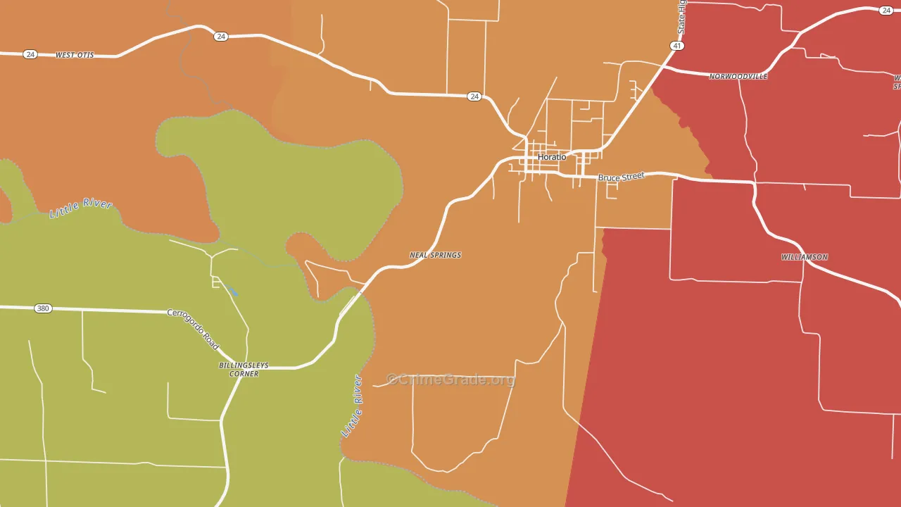 Neal Springs, AR Map of Vandalism Rates