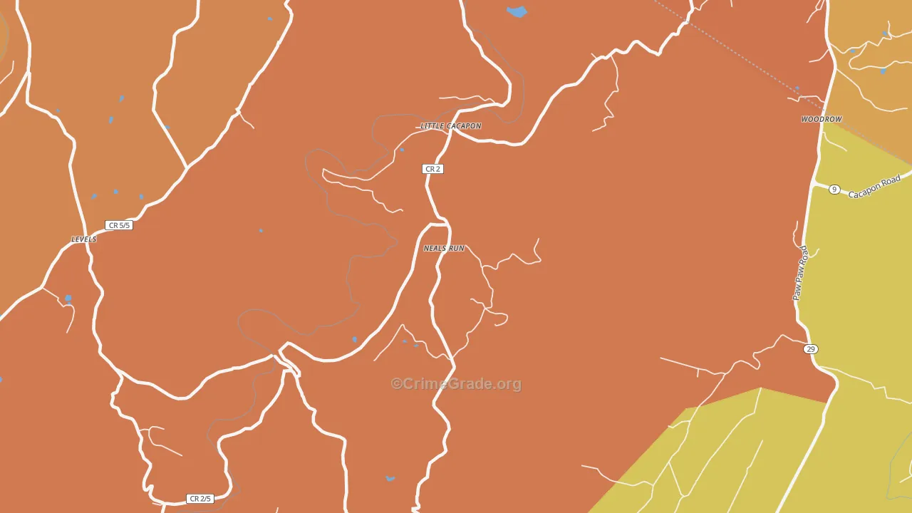 Neals Run, WV Map of Vandalism Rates