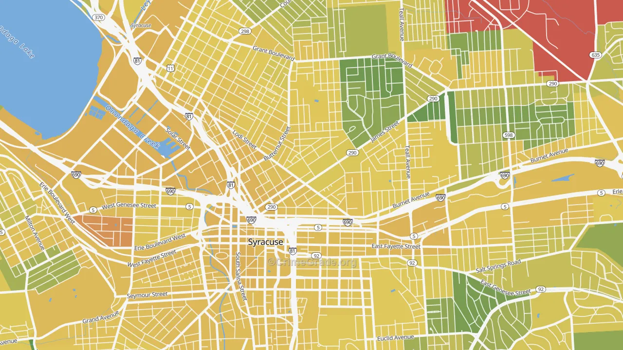 Near Northeast, Syracuse, NY Map of Vandalism Rates