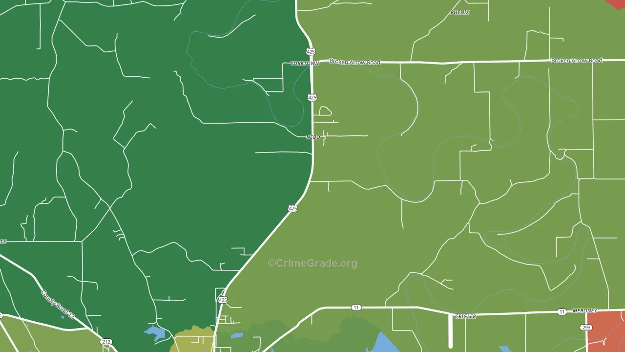 Nebo, AR Map of Vandalism Rates