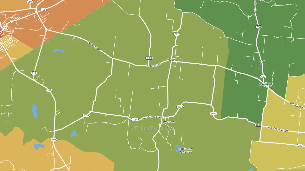 Nebo, KY Map of Vandalism Rates