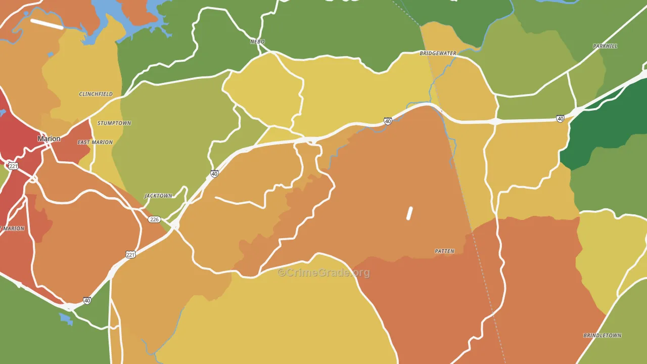 Nebo, NC Map of Vandalism Rates