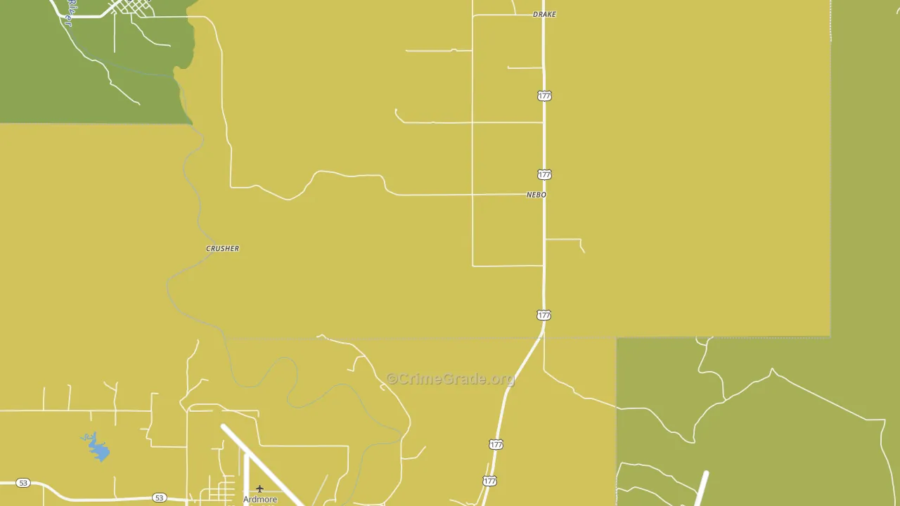 Nebo, OK Map of Vandalism Rates