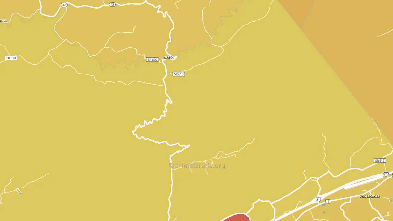 Nebo, VA Map of Vandalism Rates