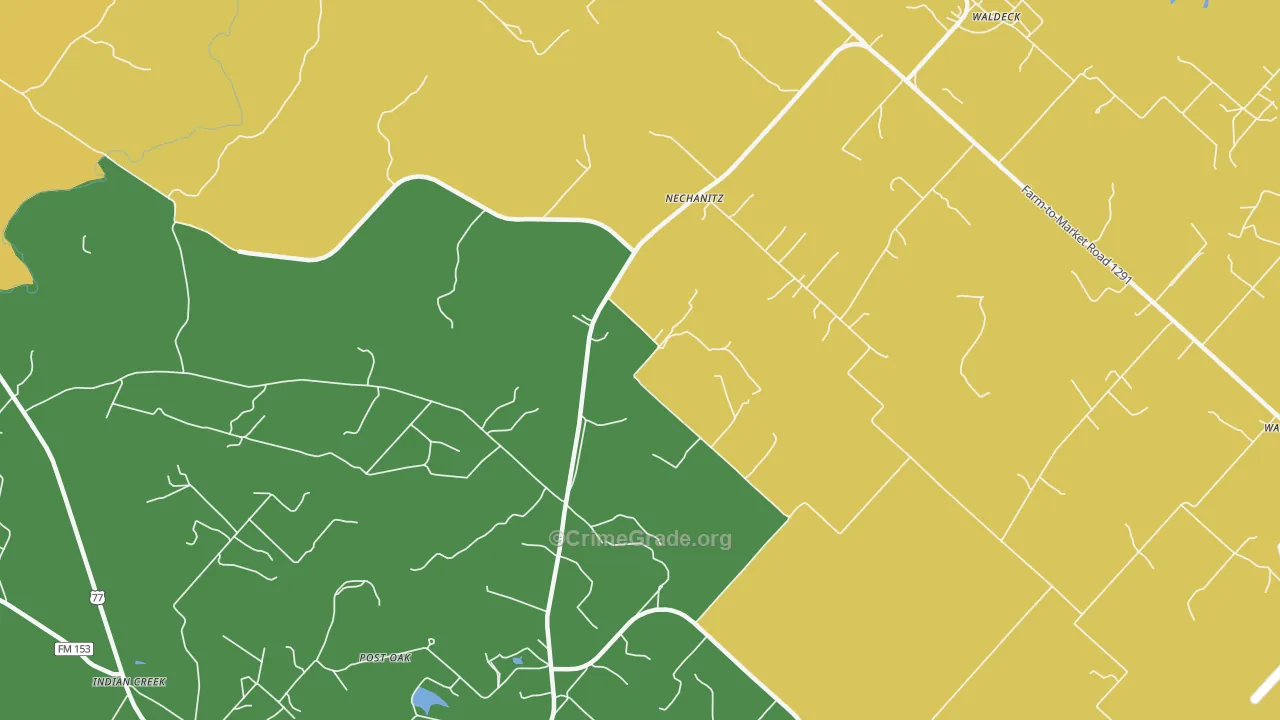 Nechanitz, TX Map of Vandalism Rates