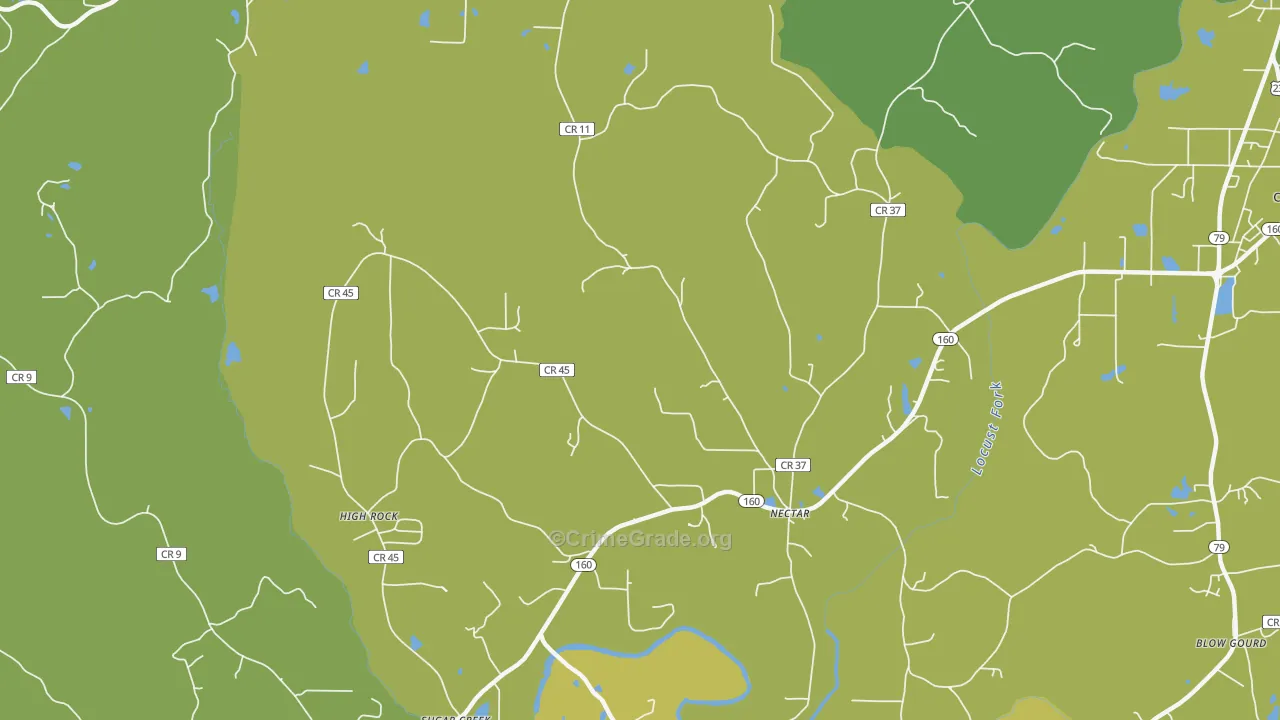 Nectar, AL Map of Vandalism Rates