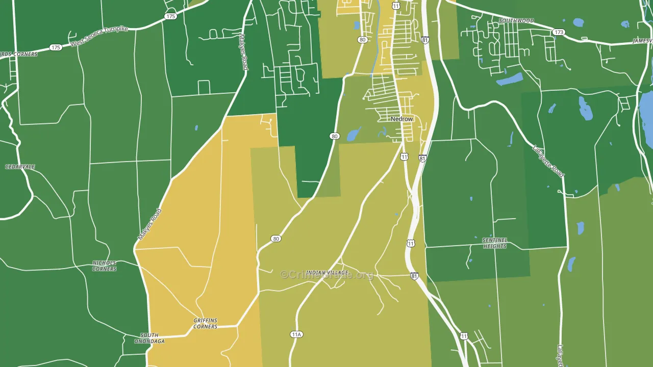 Nedrow, NY Map of Vandalism Rates