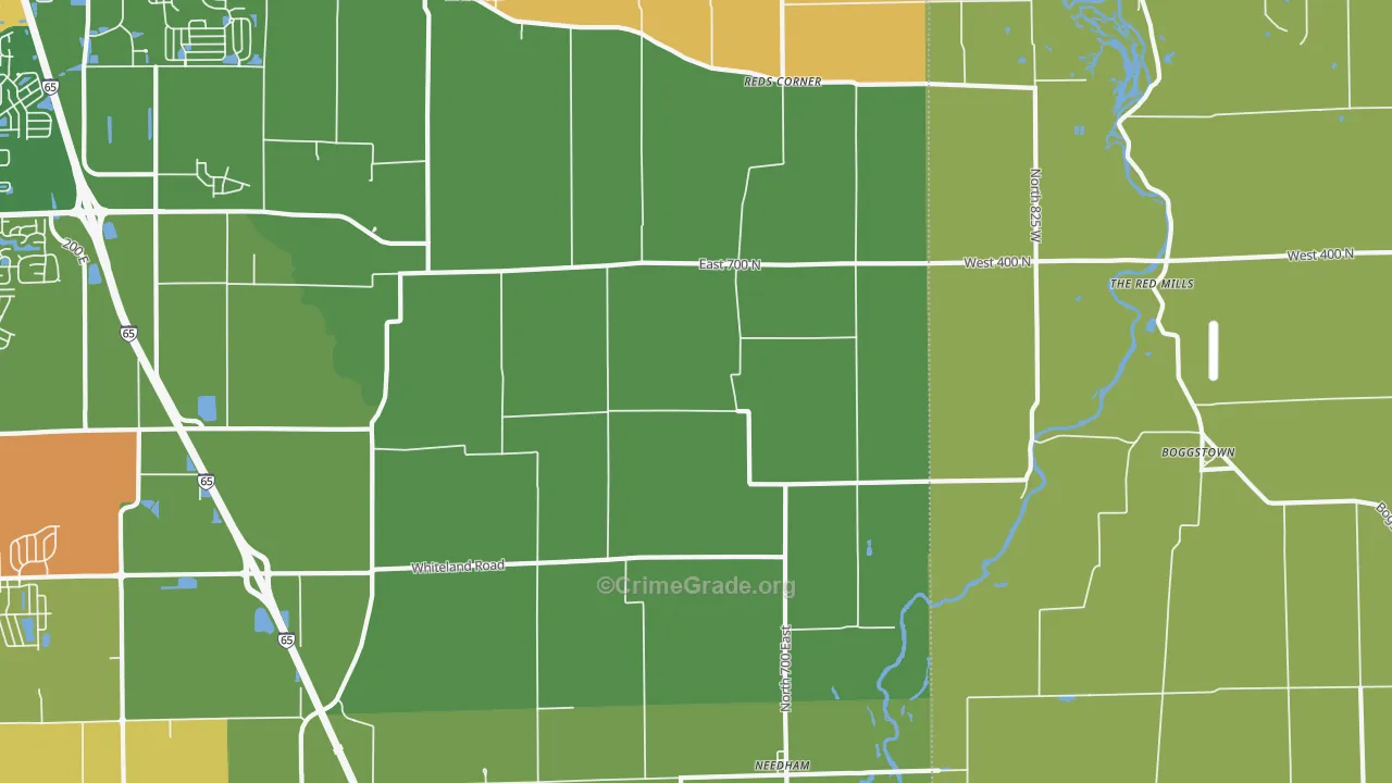 Needham, IN Map of Vandalism Rates