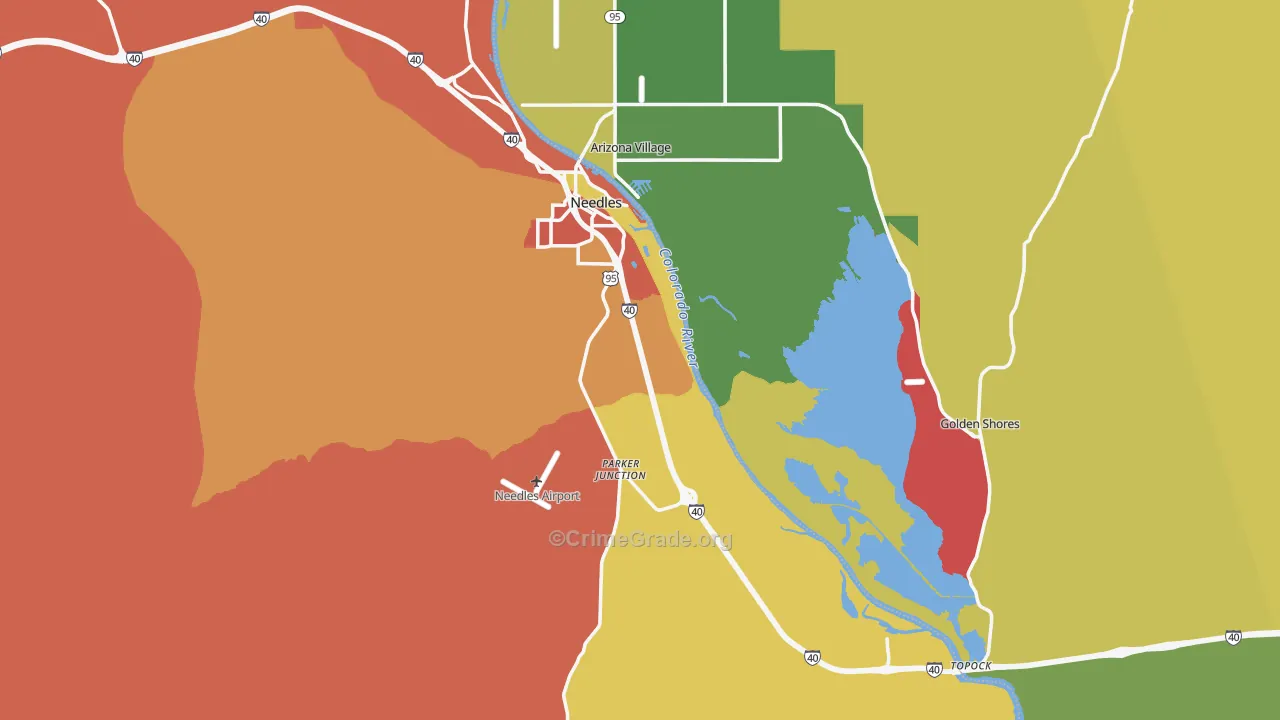 Needles, CA Map of Vandalism Rates