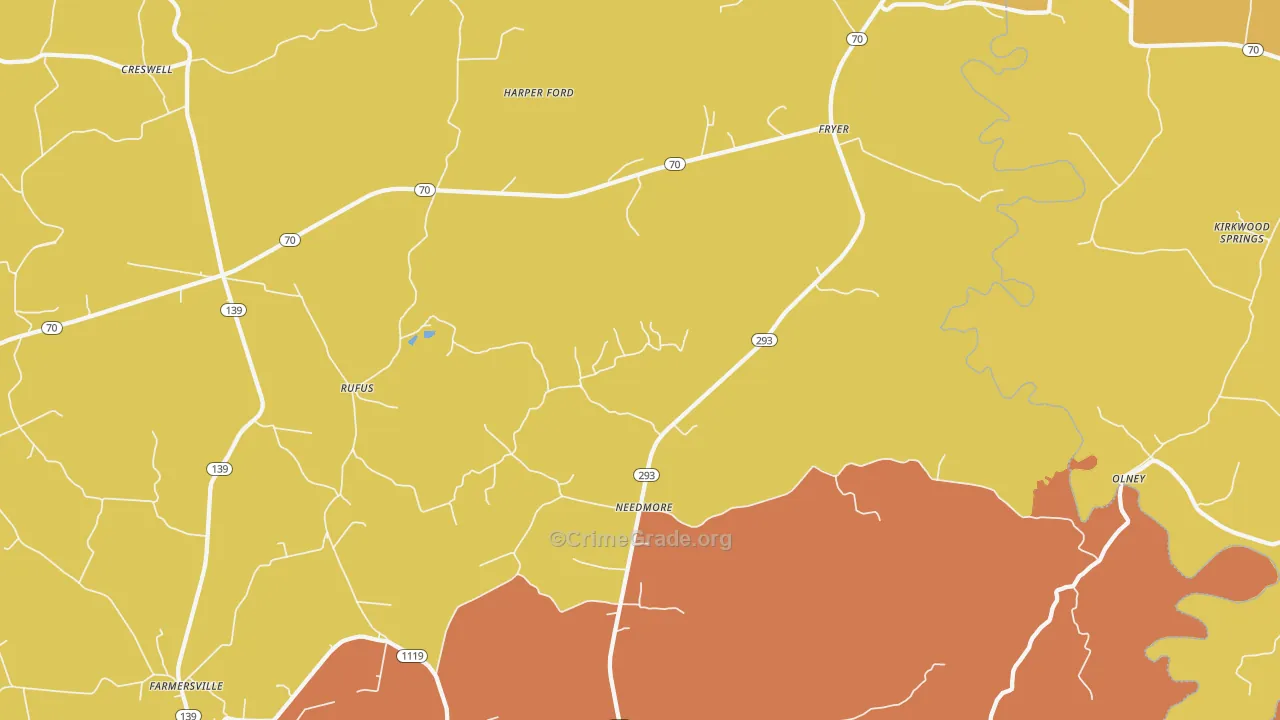 Needmore, KY Map of Vandalism Rates
