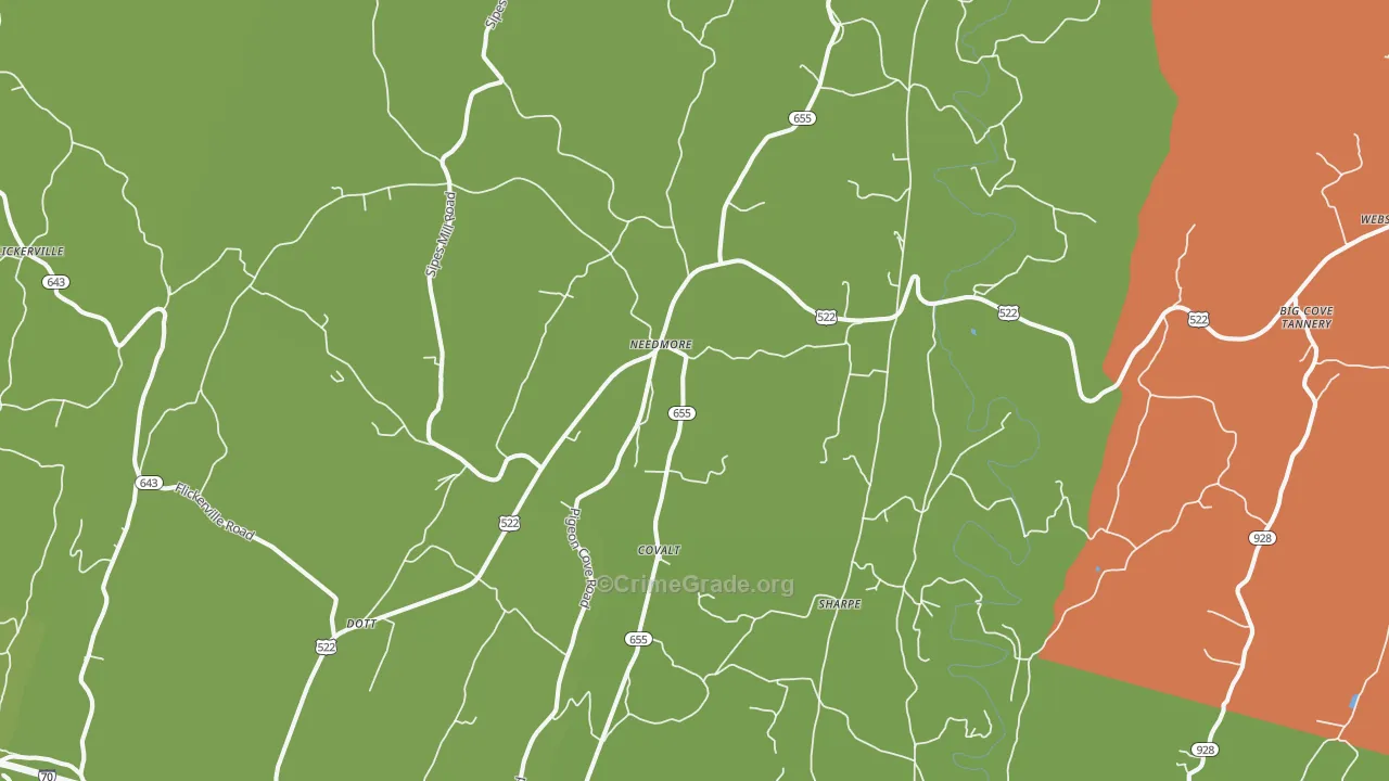 Needmore, PA Map of Vandalism Rates