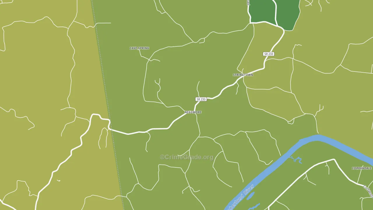 Needmore, TN Map of Vandalism Rates