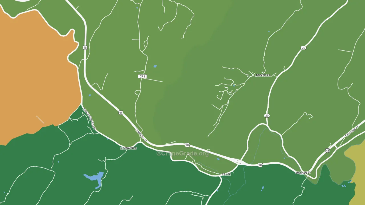 Needmore, WV Map of Vandalism Rates