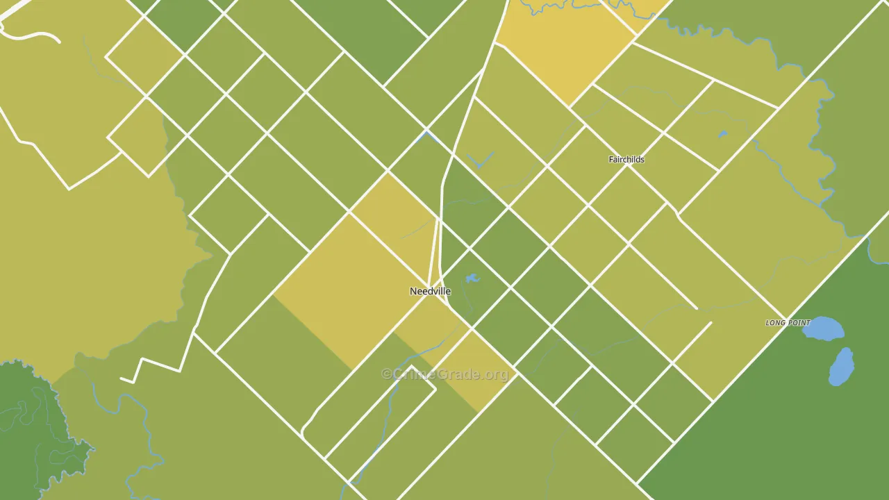 Needville, TX Map of Vandalism Rates