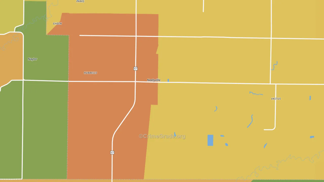 Neelyville, MO Map of Vandalism Rates