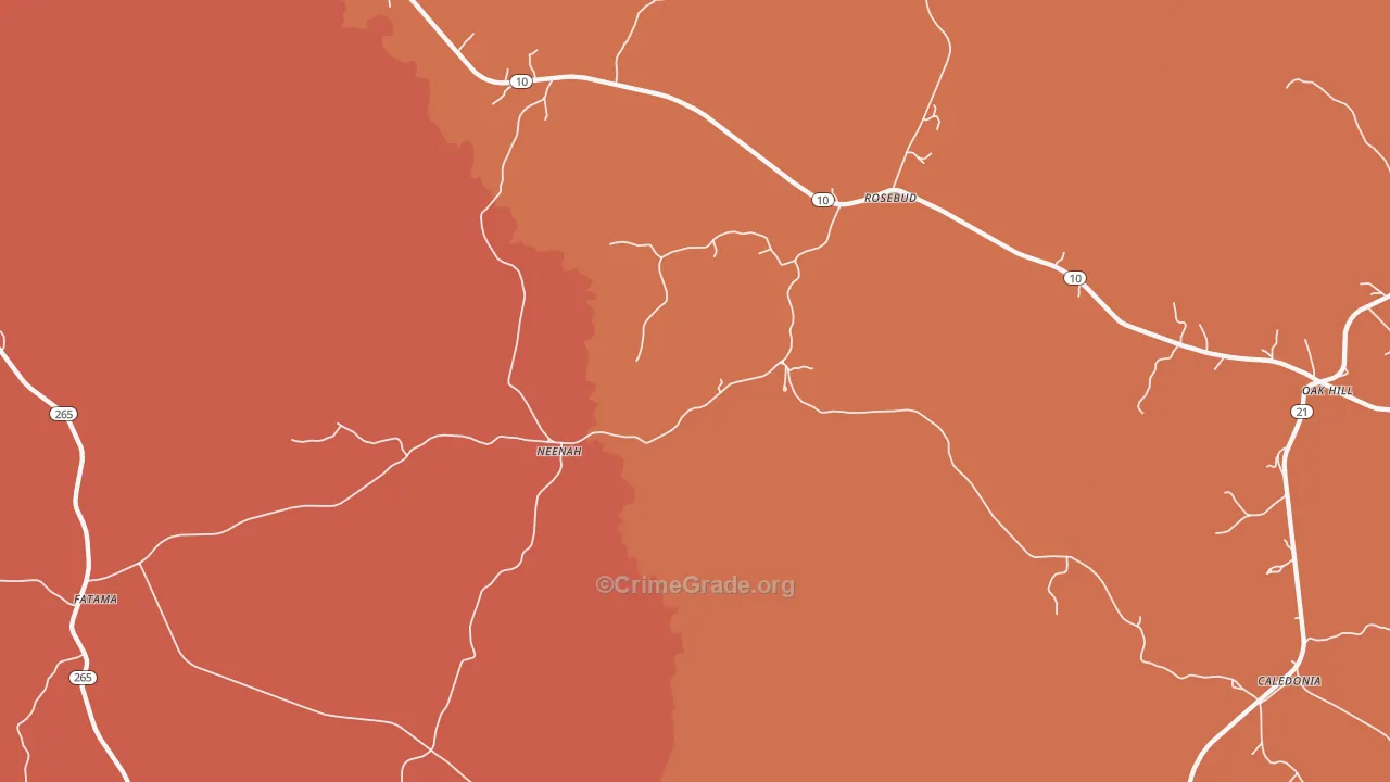 Neenah, AL Map of Vandalism Rates
