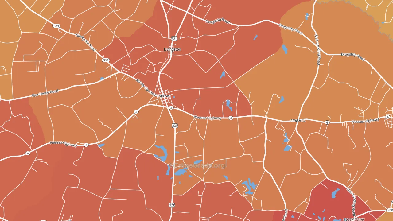 Neeses, SC Map of Vandalism Rates