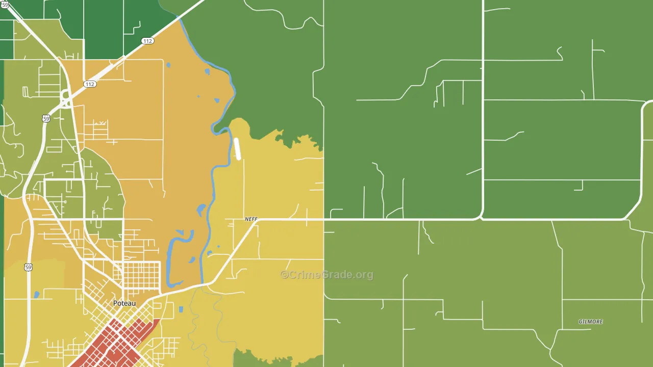 Neff, OK Map of Vandalism Rates