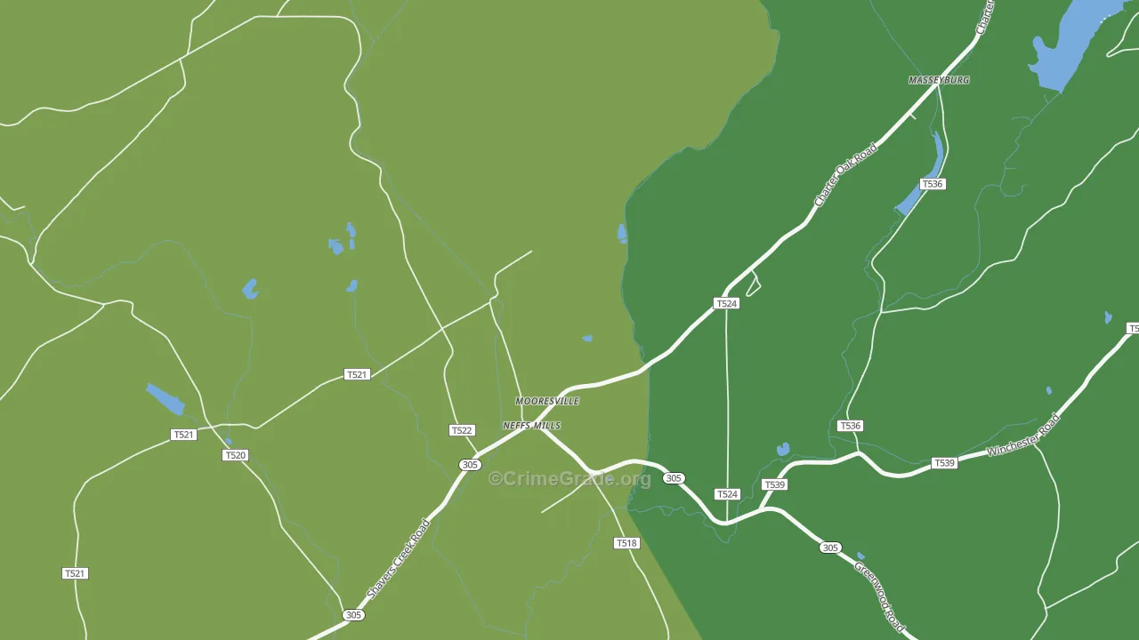 Neffs Mills, PA Map of Vandalism Rates