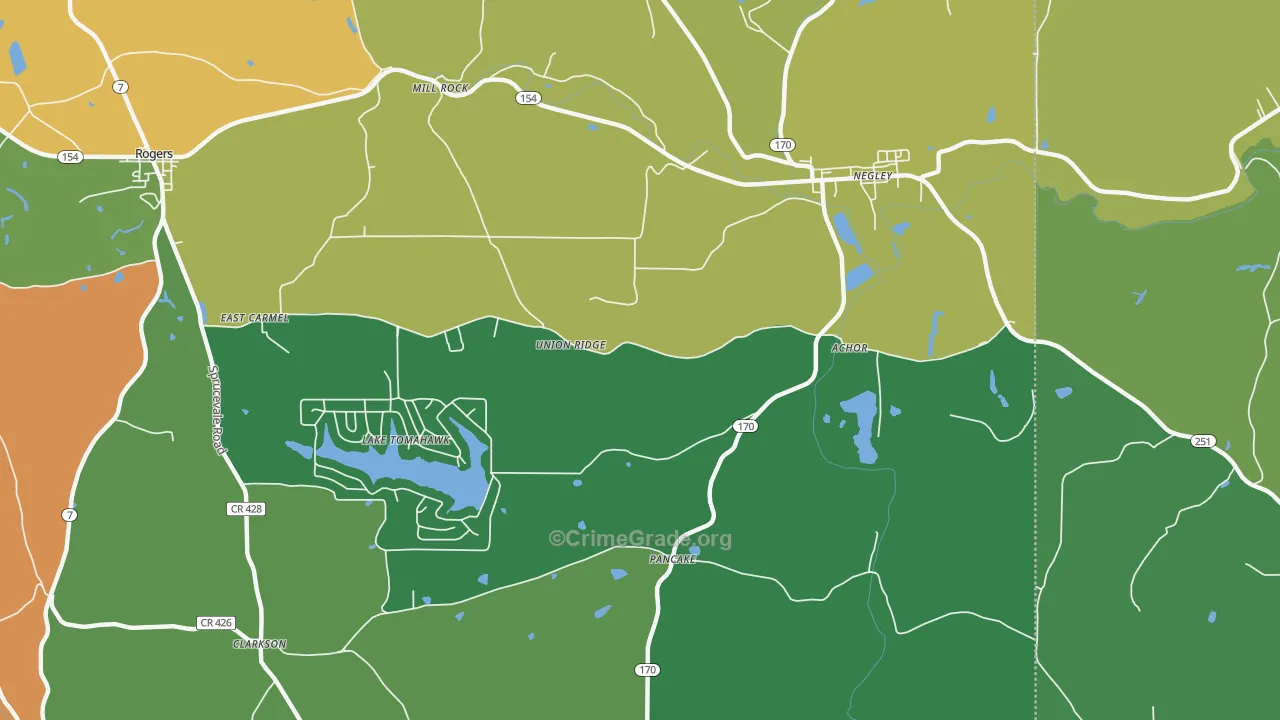 Negley, OH Map of Vandalism Rates