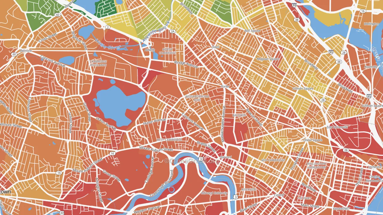 Neighborhood Nine, Cambridge, MA Map of Vandalism Rates