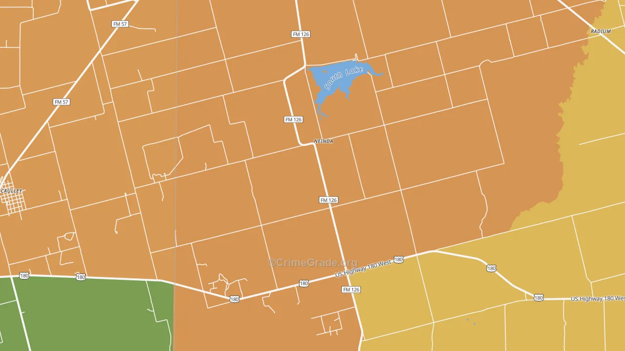 Neinda, TX Map of Vandalism Rates