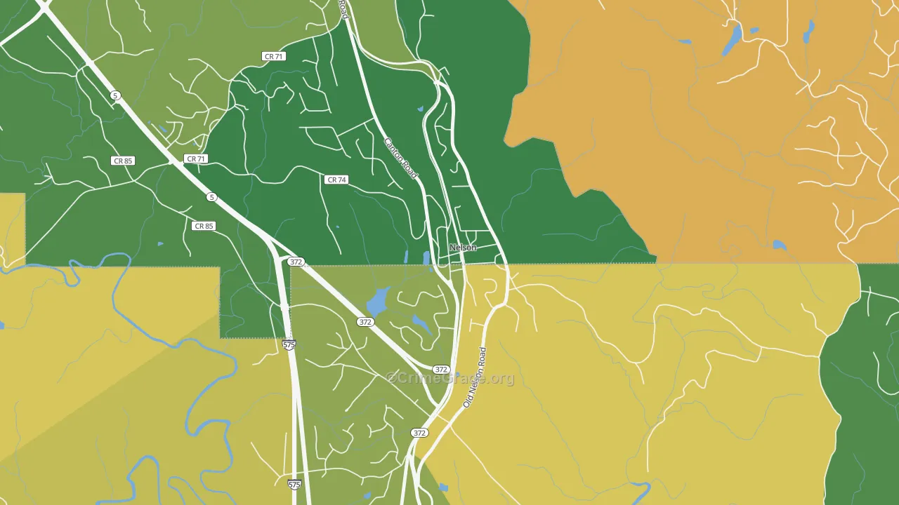 Nelson, GA Map of Vandalism Rates