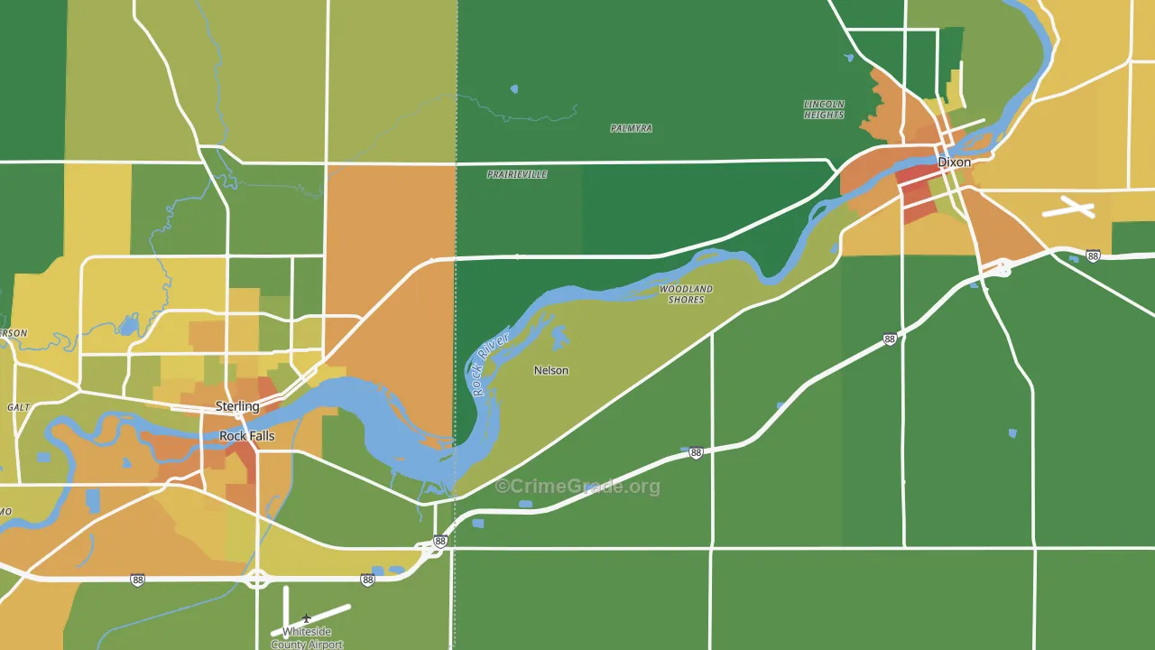 Nelson, IL Map of Vandalism Rates