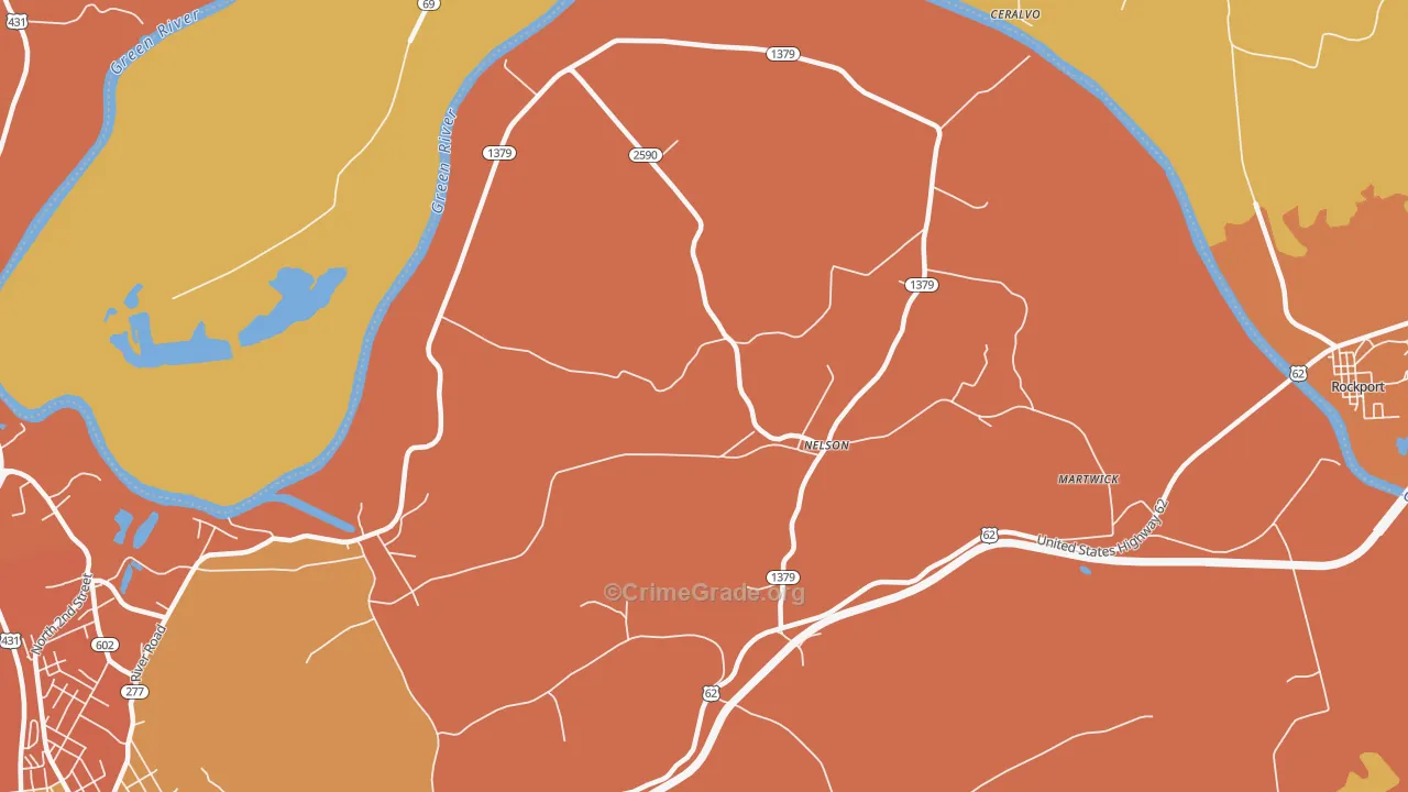 Nelson, KY Map of Vandalism Rates