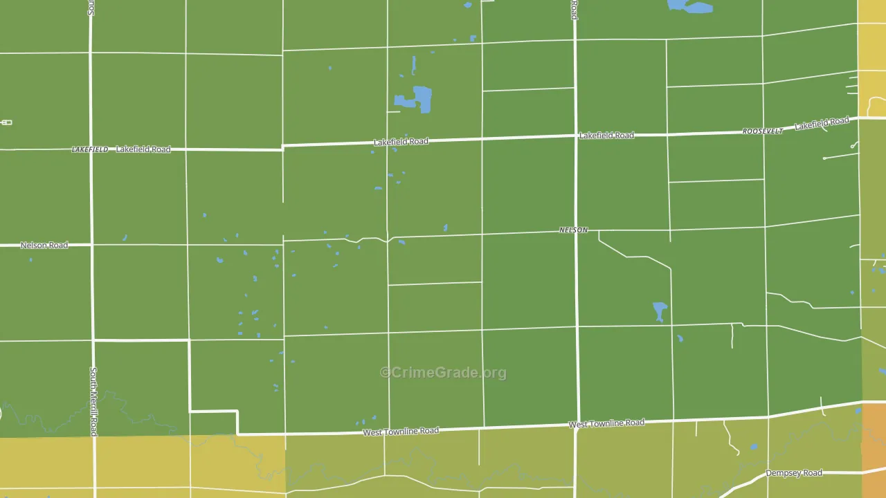 Nelson, MI Map of Vandalism Rates