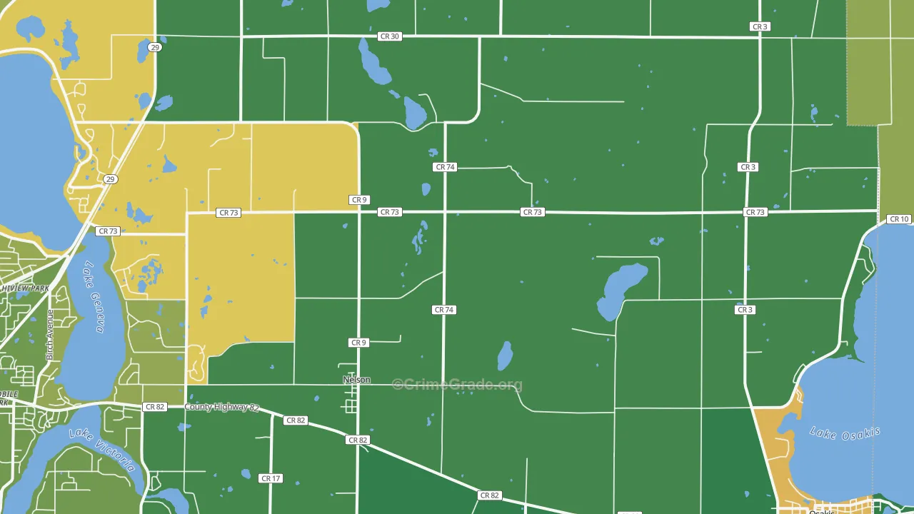 Nelson, MN Map of Vandalism Rates