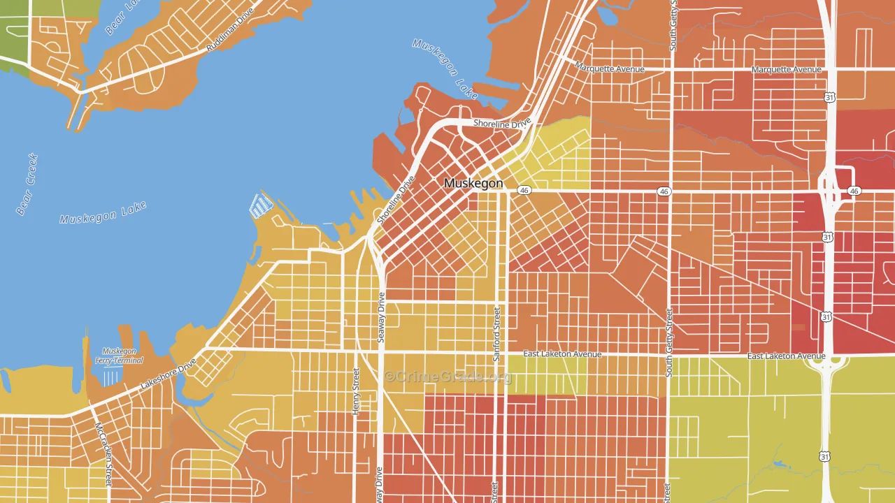 Nelson, Muskegon, MI Map of Vandalism Rates