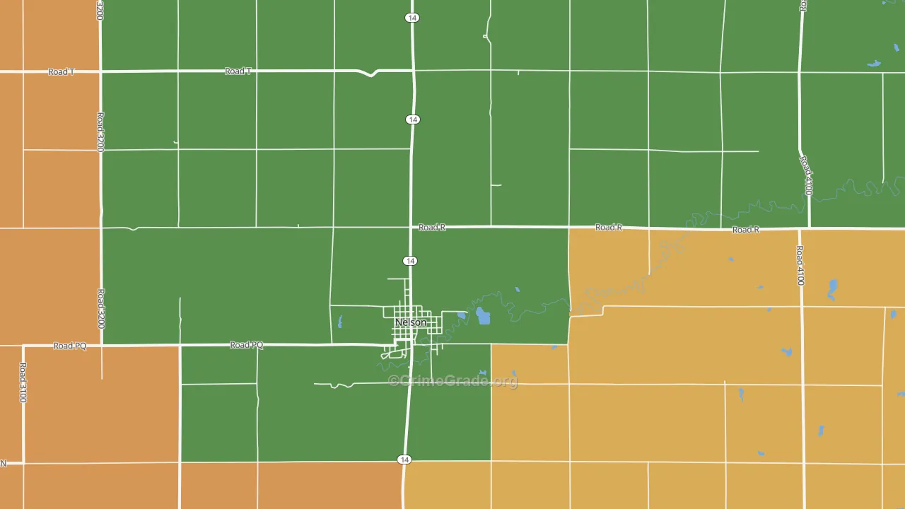 Nelson, NE Map of Vandalism Rates
