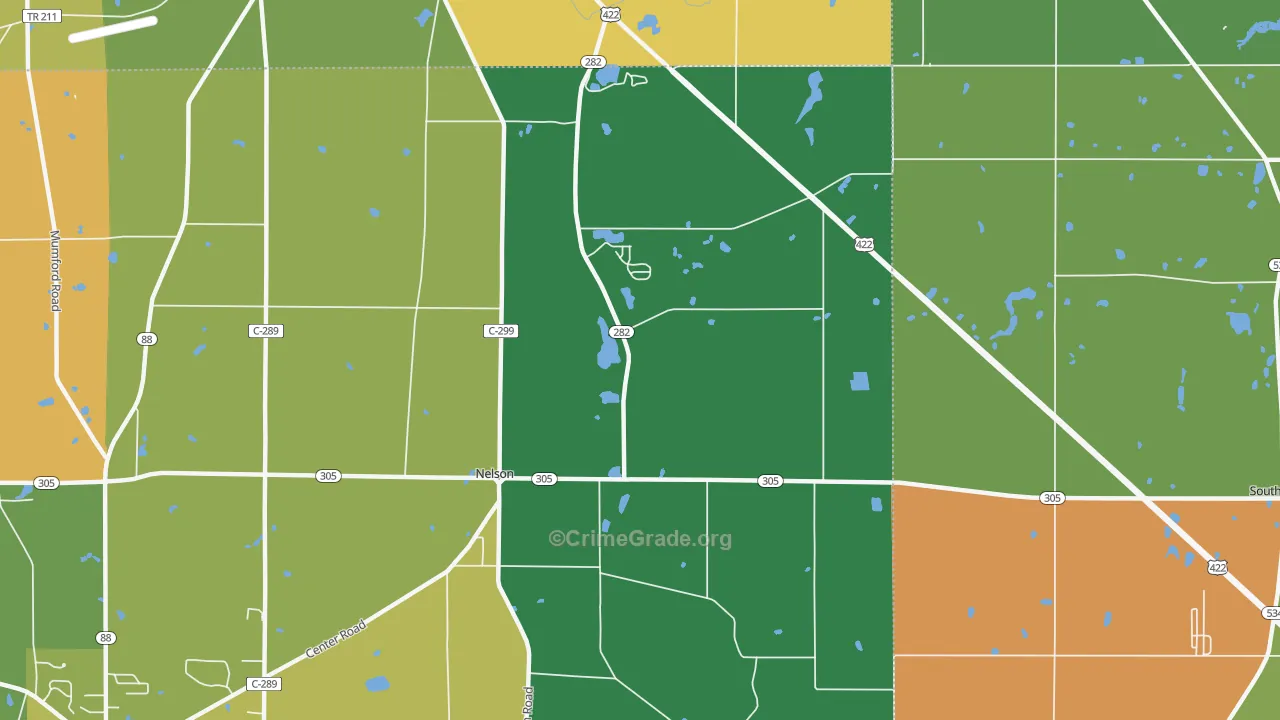 Nelson, OH Map of Vandalism Rates