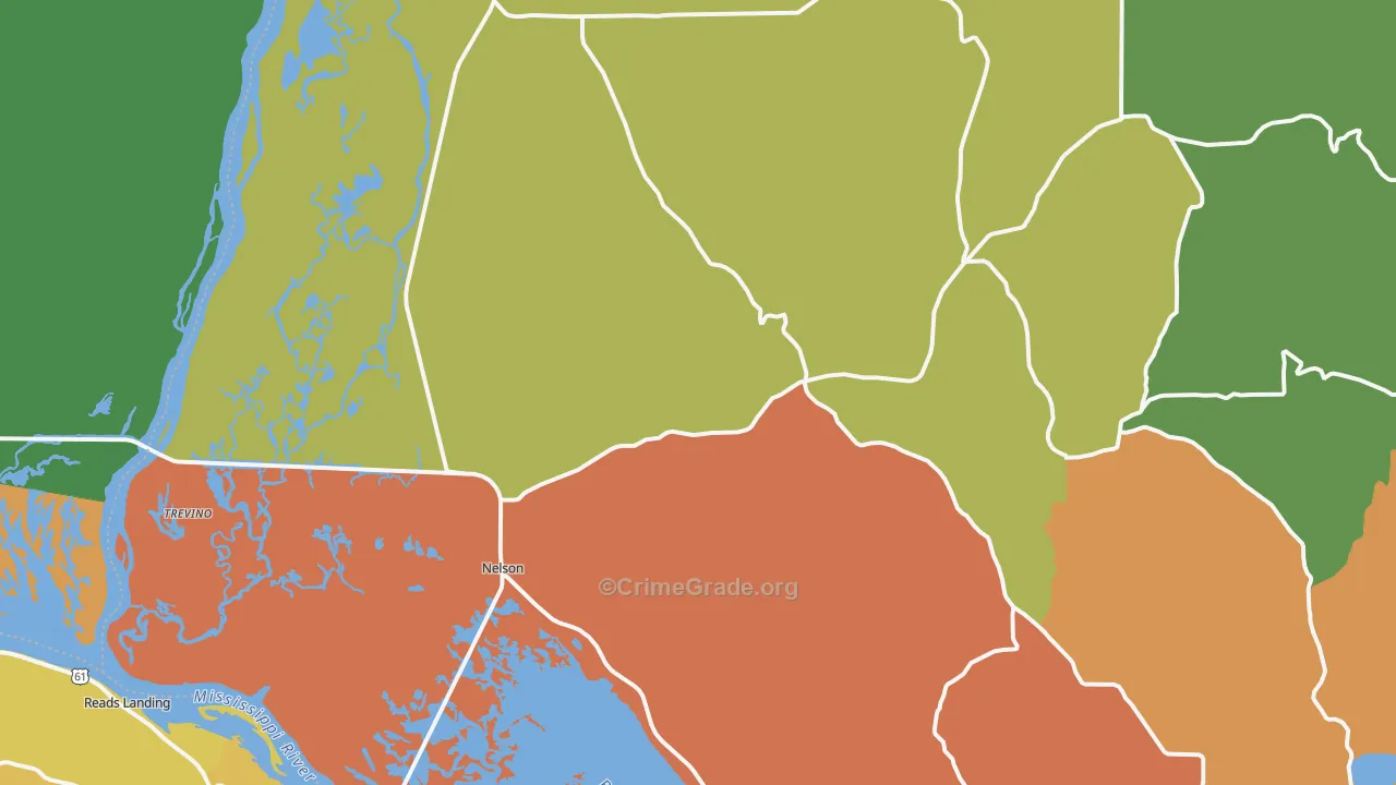 Nelson, WI Map of Vandalism Rates