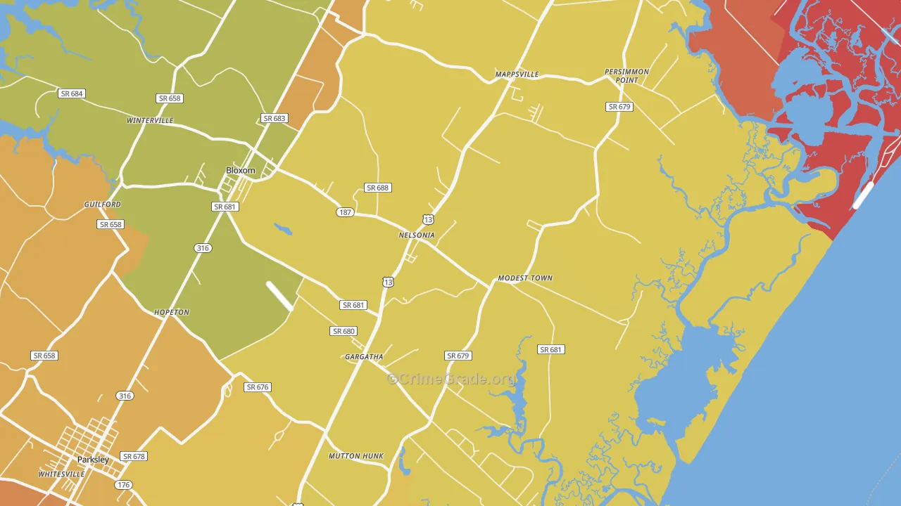 Nelsonia, VA Map of Vandalism Rates
