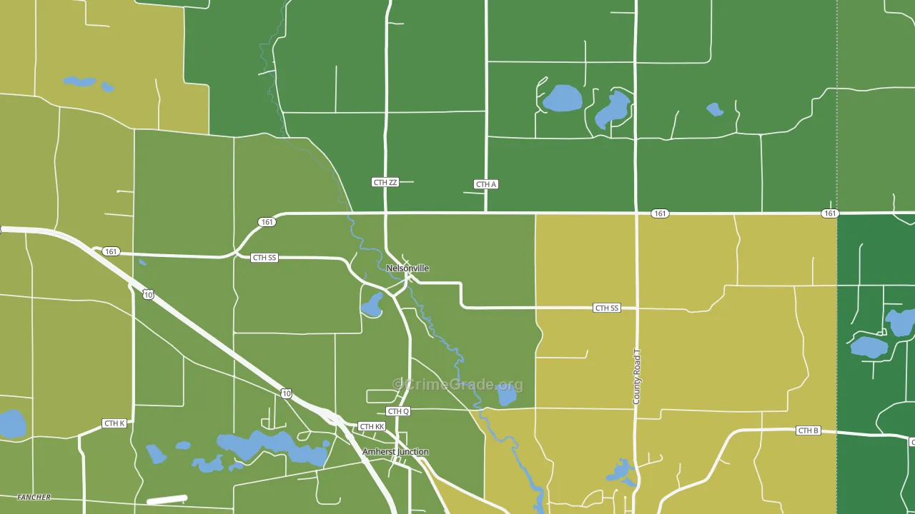Nelsonville, WI Map of Vandalism Rates