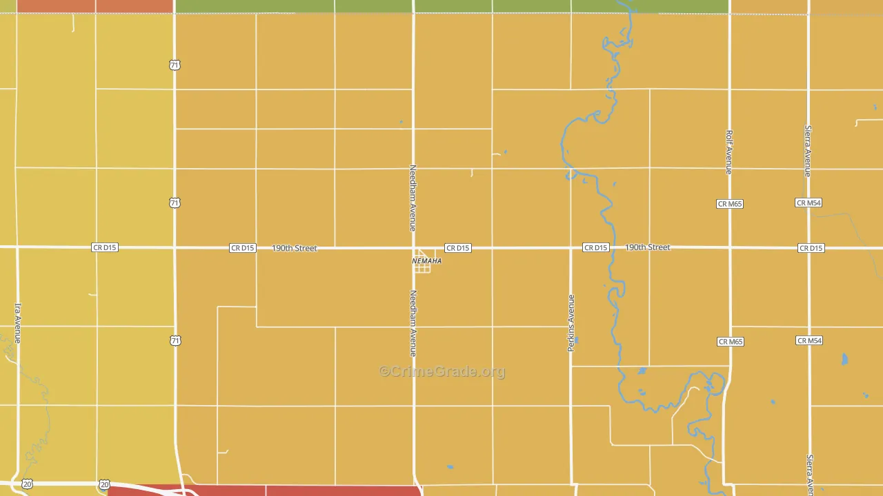 Nemaha, IA Map of Vandalism Rates