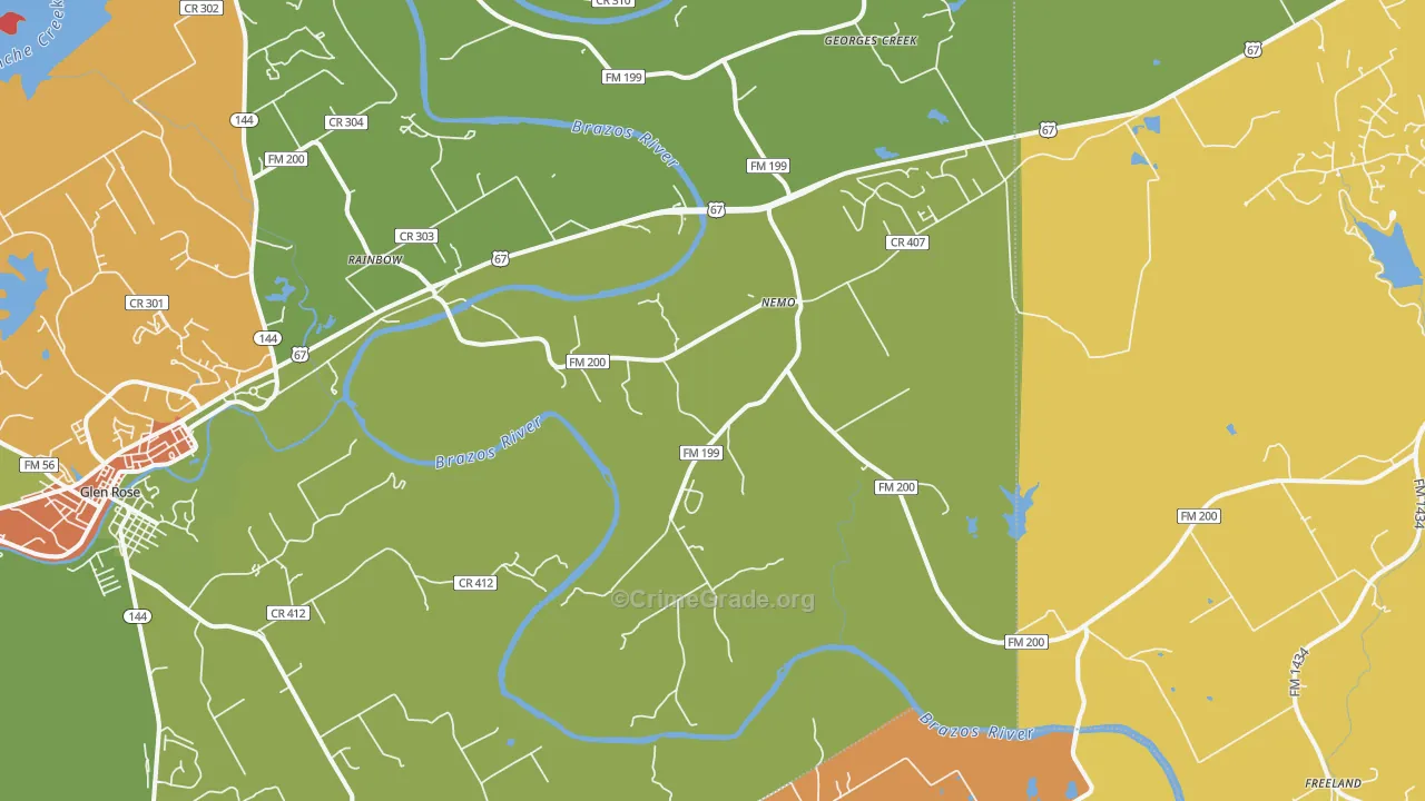 Nemo, TX Map of Vandalism Rates