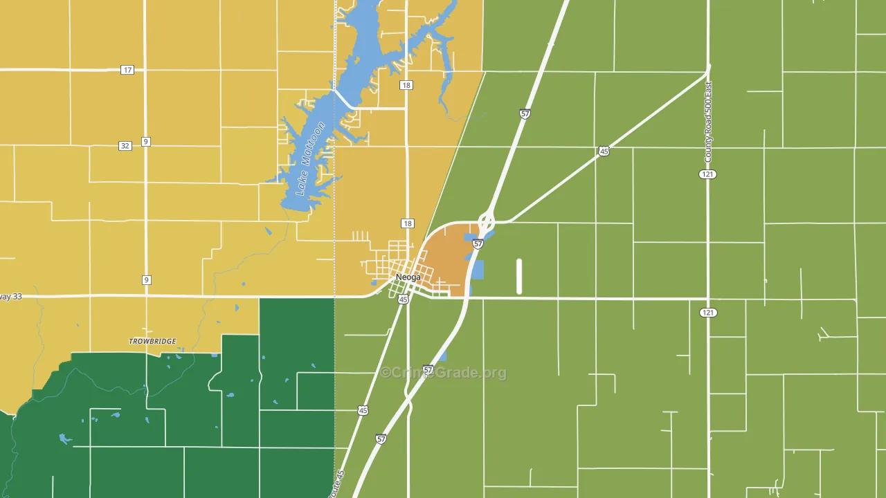 Neoga, IL Map of Vandalism Rates