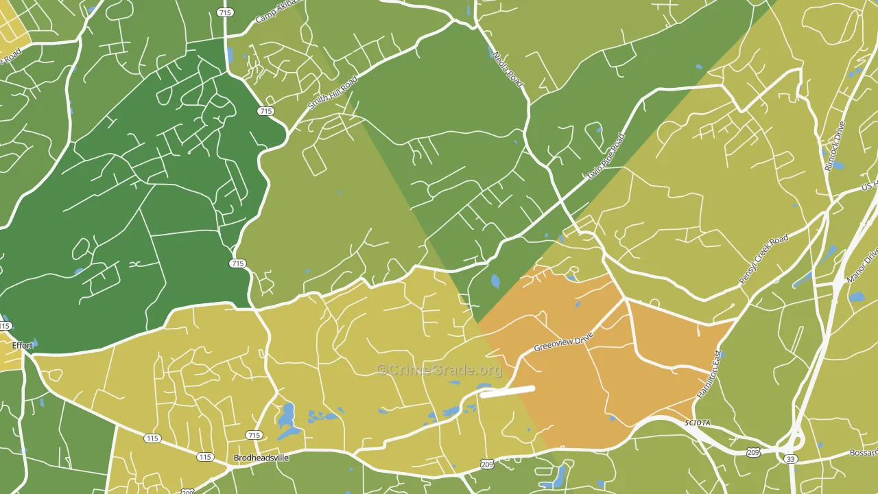 Neola, PA Map of Vandalism Rates