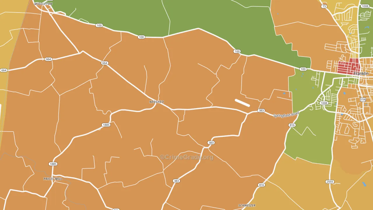 Neosheo, KY Map of Vandalism Rates