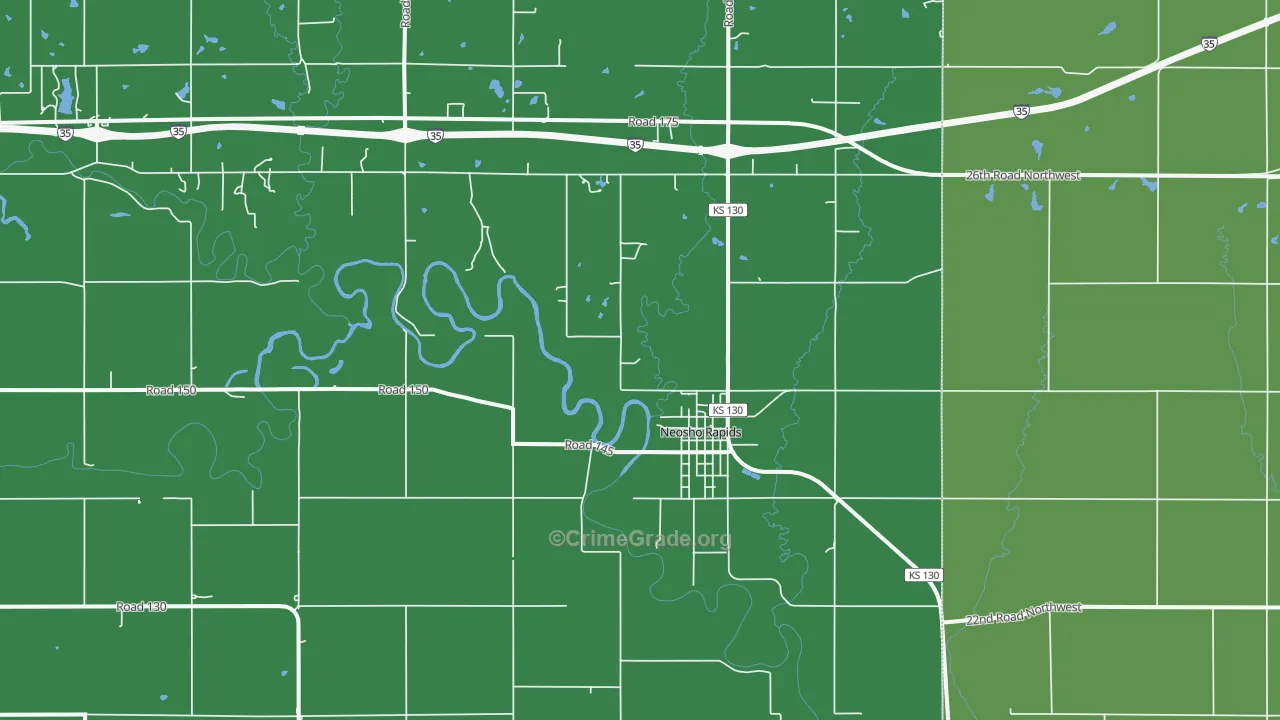 Neosho Rapids, KS Map of Vandalism Rates