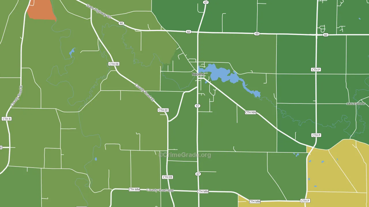 Neosho, WI Map of Vandalism Rates